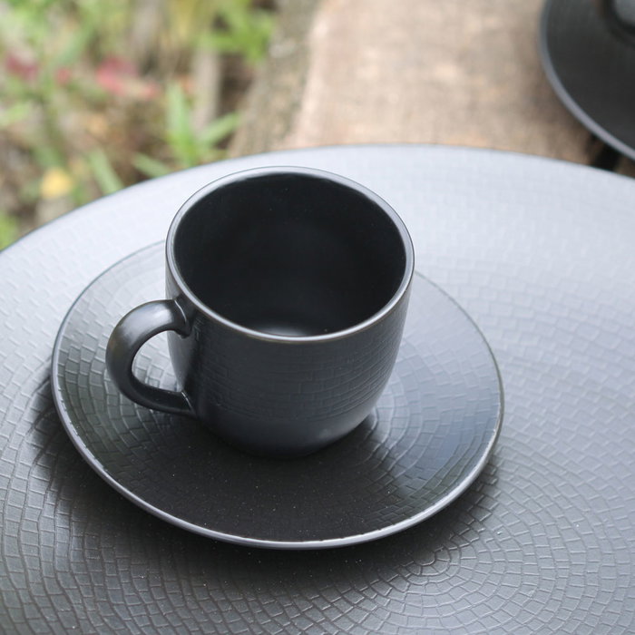 Avet Taza de Café con Plato Lohan Black Negro 120 ml